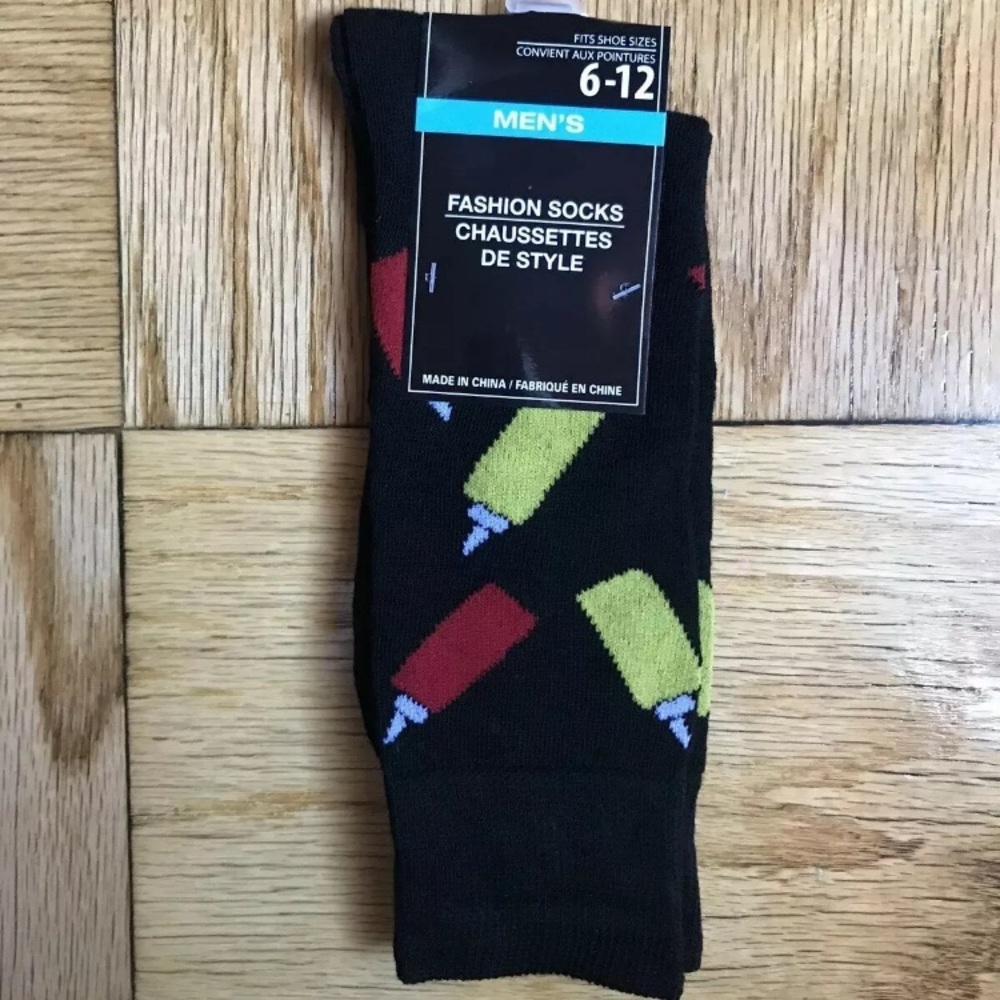Fun Ketchup & Mustard Novelty  Men Dress Socks
